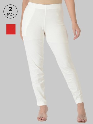 Dollar Missy Dollar Missy Women's Cotton Four-Way Stretchable Kurti Pant Slim Fit Women White Trousers