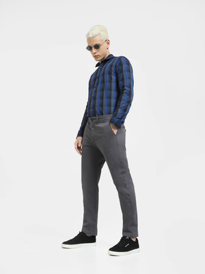 JACK & JONES Regular Fit Men Grey Trousers