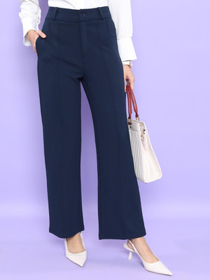 Tokyo Talkies Regular Fit Women Dark Blue Trousers