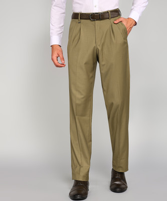 VAN HEUSEN Regular Fit Men Beige Trousers