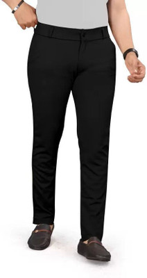 LEBOWSKI Regular Fit Men Black Trousers