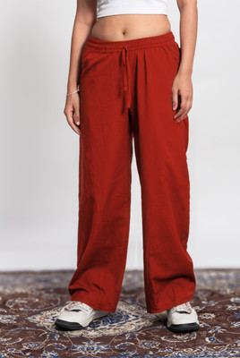 COTLUB Comfort Fit Women Red Trousers