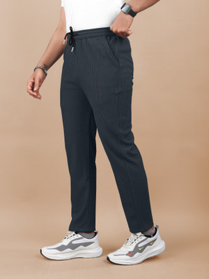 Flicfol Solid Men Grey Track Pants