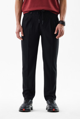 Snitch Slim Fit Men Black Trousers