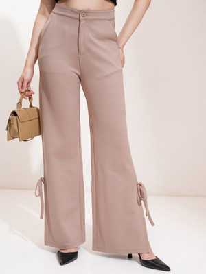 Tokyo Talkies Flared Women Brown Trousers