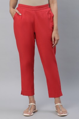 Aurelia Slim Fit Women Red Trousers