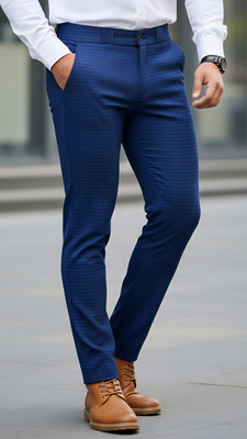 DSV Straight Fit Men Blue Trousers