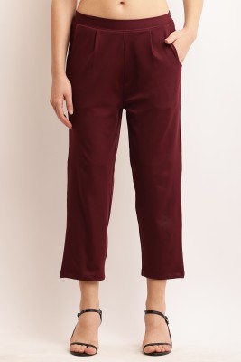 Lilyn Regular Fit Women Maroon Trousers