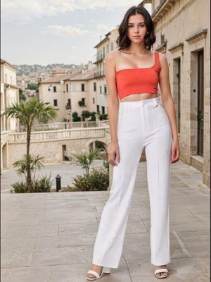 KOTTY Regular Fit Women White Trousers