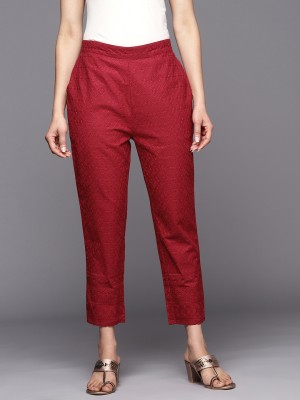 LIBAS Regular Fit Women Maroon Trousers