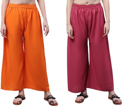 legitlooks Comfort Fit, Flared, Regular Fit, Relaxed Women Orange, Pink Trousers