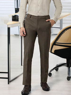 SUBTRACT Slim Fit Men Brown Trousers