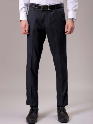 The Indian Garage Co. Slim Fit Men Dark Blue Trousers