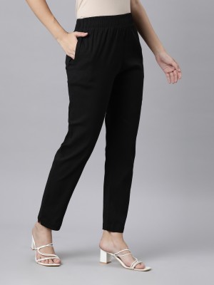 JNK18 Regular Fit Women Black Trousers