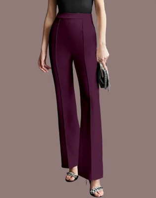 HouseOfCommon Regular Fit Women Purple Trousers