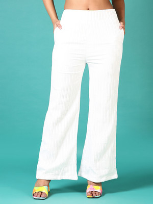 V-MART Regular Fit Women White Trousers