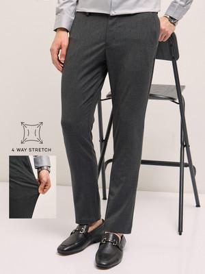 THE BEAR HOUSE Slim Fit Men Grey Trousers