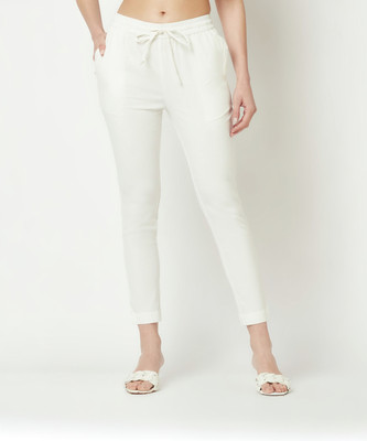 IMARA Regular Fit Women White Trousers