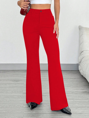 Toochki Regular Fit Women Red Trousers