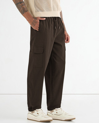 BEWAKOOF Relaxed Men Brown Trousers