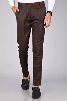 rishi Regular Fit Men Brown Trousers