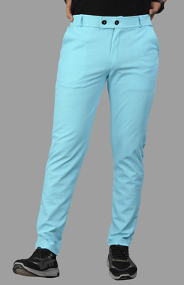 COMBRAIDED Slim Fit Men Blue Trousers