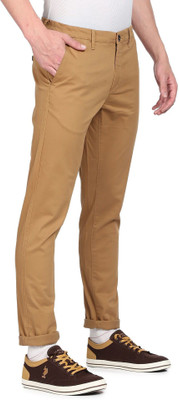 U.S. POLO ASSN. Regular Fit Men Brown Trousers