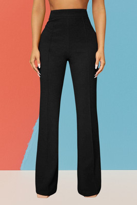 AKOTTY Comfort Fit, Regular Fit Women Black Trousers