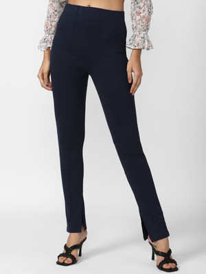 FOREVER 21 Regular Fit Women Dark Blue Trousers