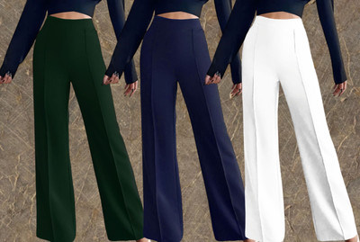 Lecowar Regular Fit Women Green, Blue, White Trousers