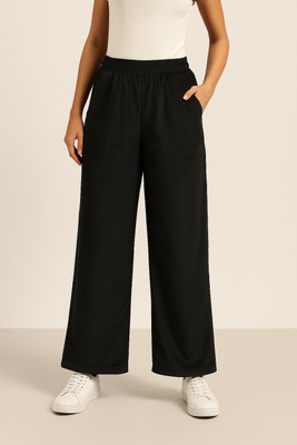 Camey Relaxed, Straight Fit Women Black Trousers