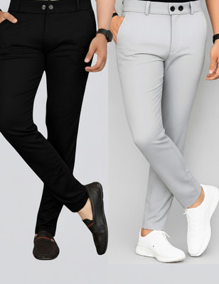 ALPHALEGS Regular Fit Men Black, Silver Trousers