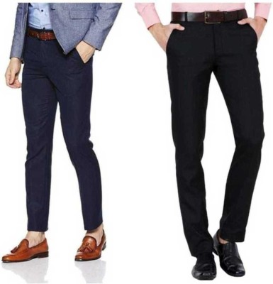 ELANHOOD Regular Fit Men Black, Blue Trousers