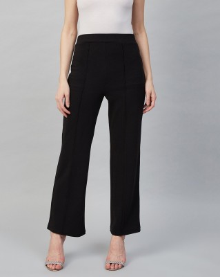 FUBACK Regular Fit Women Black Trousers