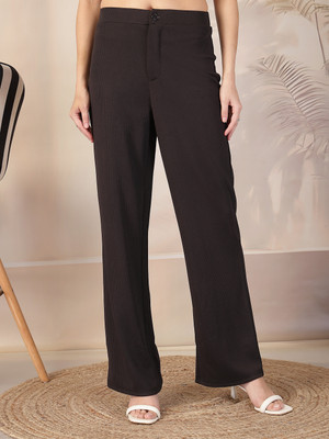 AAYU Relaxed Women Black Trousers
