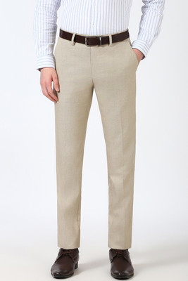 PETER ENGLAND Slim Fit Men Beige Trousers