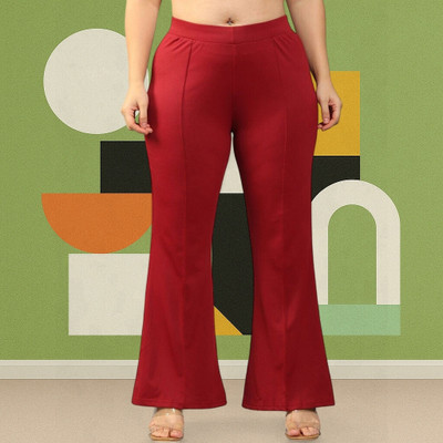Anitafashion Comfort Fit, Regular Fit Women Maroon Trousers