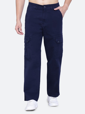 AWACK Regular Fit Men Dark Blue Trousers