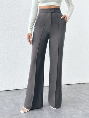 NEXT ONE Straight Fit Women Grey Trousers