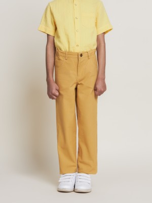 the tribe kids Slim Fit Boys Yellow Trousers