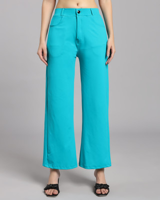 Veltick Loose Fit Women Light Blue Trousers