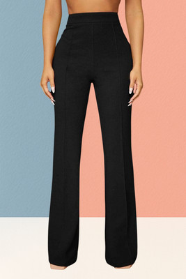 AKOTTY Regular Fit Women Black Trousers