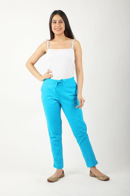 Oxinexx Regular Fit Women Light Blue Trousers