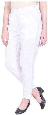 Mohu Regular Fit Women White Trousers
