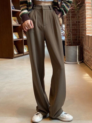 Kidoferia Comfort Fit Women Brown Trousers