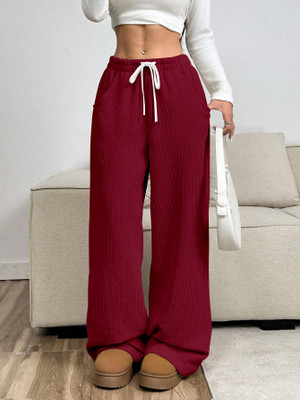 Rajovati Loose Fit Women Maroon Trousers