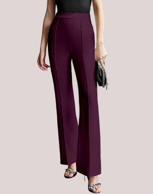 HouseOfCommon Regular Fit Women Maroon Trousers