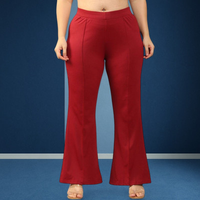 Anitafashion Loose Fit Women Red Trousers