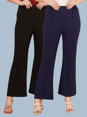 Kintu Parantu Regular Fit Women Black, Blue Trousers