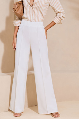 SILVERFLY Regular Fit Women White Trousers